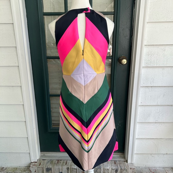 J. Crew Collection Pop-Stripe Dress Size 0 Navy Azalea G1587 - Picture 5 of 13